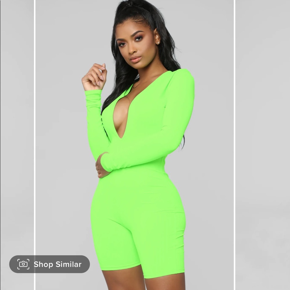 🔥Neon green romper 💚